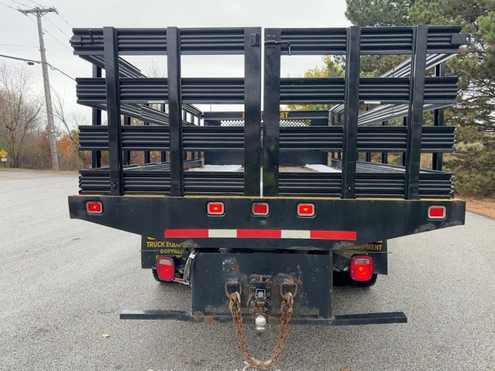 2015 Ford F-550 16' Steel Flatbed Truck Diesel Stakebed A/T Western Plow - Image 3